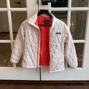 Patagonia kids nano puff white lightweight jacket - size 12